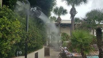 Hydrobreeze.com Fan Misting System for Outdoor Cooling Solutions.