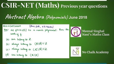 Abstract Algebra (Polynomials), CSIR UGC NET Question, June 2018 (Q.ID.M(NET)AA13M)