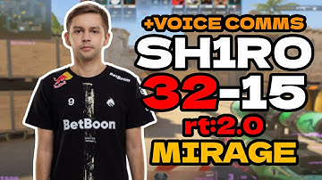 sh1ro (32-15) rt:2.0 SoloQ +VOICE COMMS l NA FACEIT RANKED (mirage) l #cs2 #pov