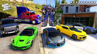 GTA 5 - Stealing TRANSFORMERS Movie Cars with Franklin! (Real Life Cars #156)