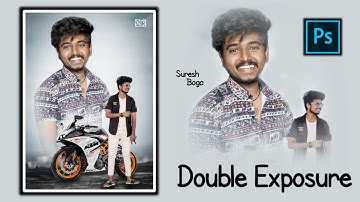 Double exposure tutorial in pscc | ktm bike Editing | Dual photo editing in pstouch telugu