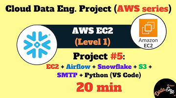 PROJECT 5 - AWS End-To-End Data Engineering in 20 min | EC2 - Snowflake - Airflow - SMTP - VS Code