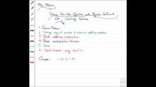 Video #10 Solving One Step Equations With Negative Variable