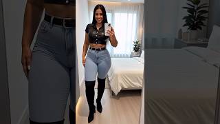 Cropped, Calça Jeans Skinny Moda Feminina