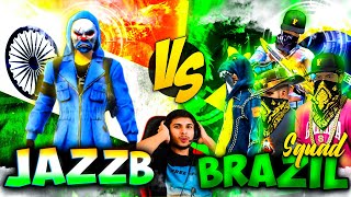 Jazzb Vs Brazil Server ||India 🇮🇳Vs Brazil 🇧🇷|| #nonstopgaming react on me👽-Garena Free Fire