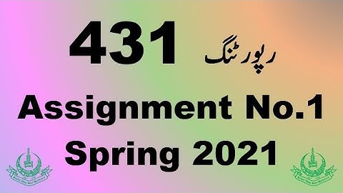AIOU Code 431 Solved Assignment No.1 Spring 2021