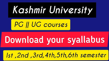 How to download syllabus from Kashmir University website  || All semesters || Any course || PG||UG