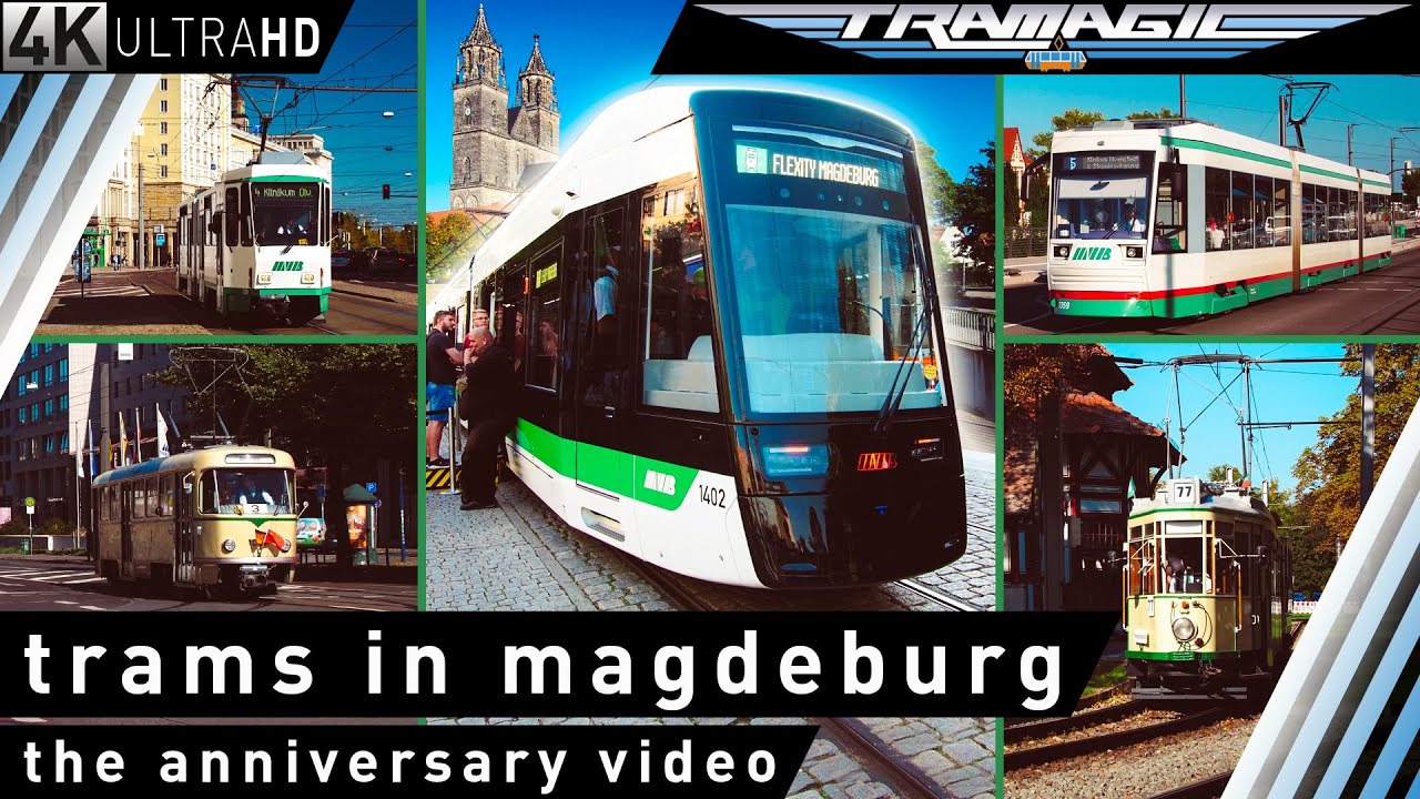 Трамваи в Магдебурге - юбилейное видео | 4K