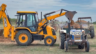 JCB 3DX Backhoe Loader Pond Mud Loading in Tractor for Farming Land | jcb and tractor by JcbBackhoes 216,580 views 1 month ago 12 minutes, 56 seconds