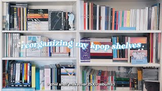 reorganizing my kpop album shelves ✰ chill makeover   shelf tour (500  albums!)