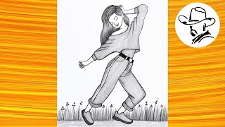 Elegant Dancing Girl Pencil Sketch | Step-by-Step Drawing Tutorial