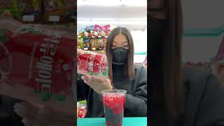 I Drained The Water This Time 🫶 Buldak Carbonara Ramen & Pink Ice Cup At Korean Convenience Store