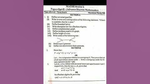 Advanced Discrete Mathematics mgsu MSc Mathematics Bikaner