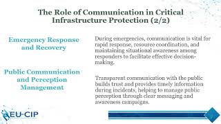 EU-CIP | CIP Communication & Collaboration: 2.1 Effective communication in CIP
