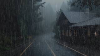 No Ads Rain Sounds for Sleeping - Heavy Rain and Rolling Thunder on Tin Roof for Calm Sleep Now