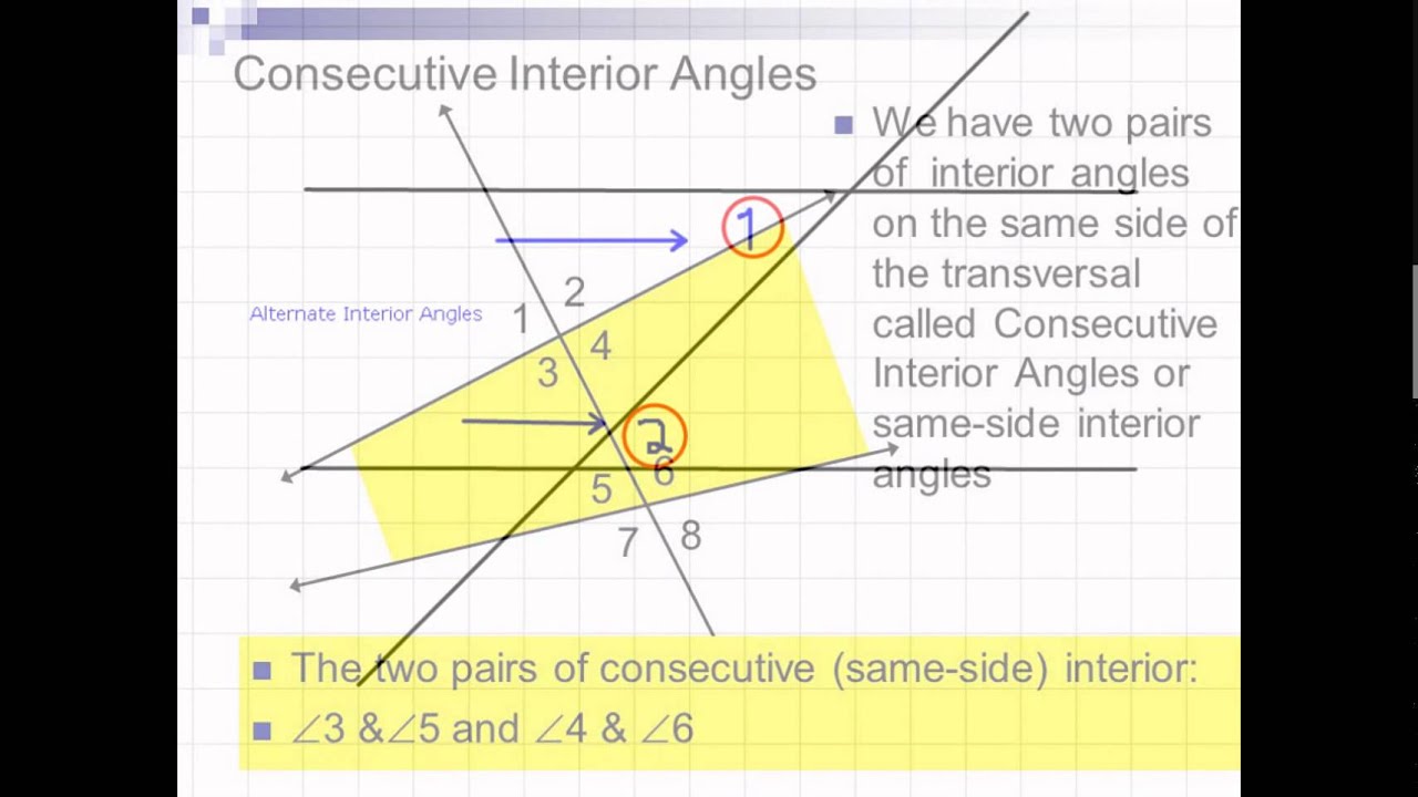 Interior Angles Alternate Interior Angles Interior Angles