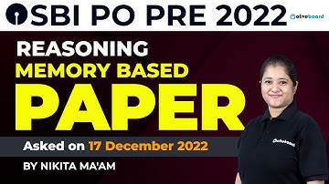 SBI PO Pre Reasoning Memory Based Paper 2022 || SBI PO Memory Based Paper 2022 || By Nikita Ma