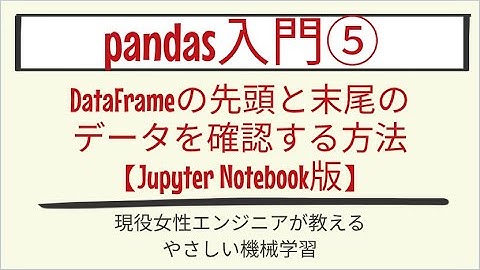 【3分で分かる】DataFrameの先頭と末尾のデータを確認する方法【Jupyter Notebook版】_pandas入門 第5回