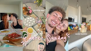 Easter Sunday vlog | Easter baskets, egg painting, cook with us