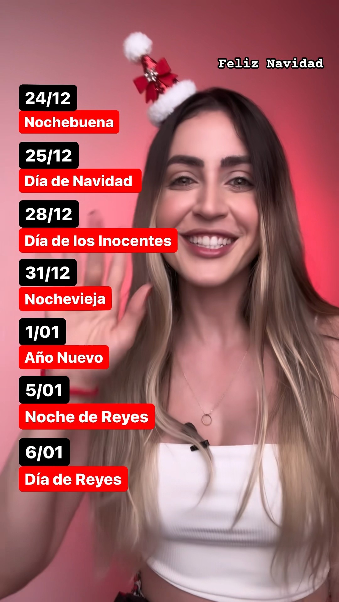 Datas importantes da Natal em espanhol