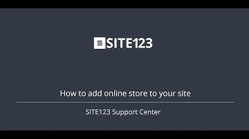 SITE123 - How to add online store to your site