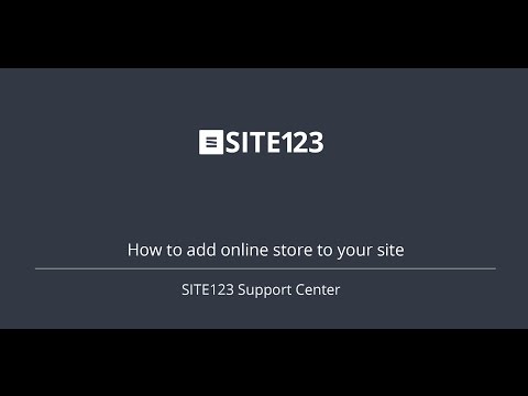 SITE123 - How to add online store to your site