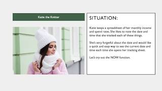 Learn to Use the NOW Function with Katie the Knitter