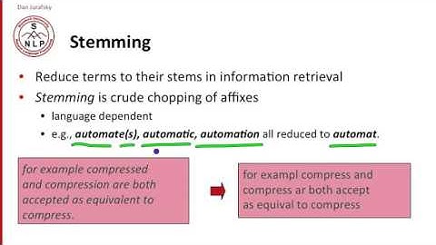 2   4   Word Normalization and Stemming   Stanford NLP   Professor Dan Jurafsky & Chris Manning