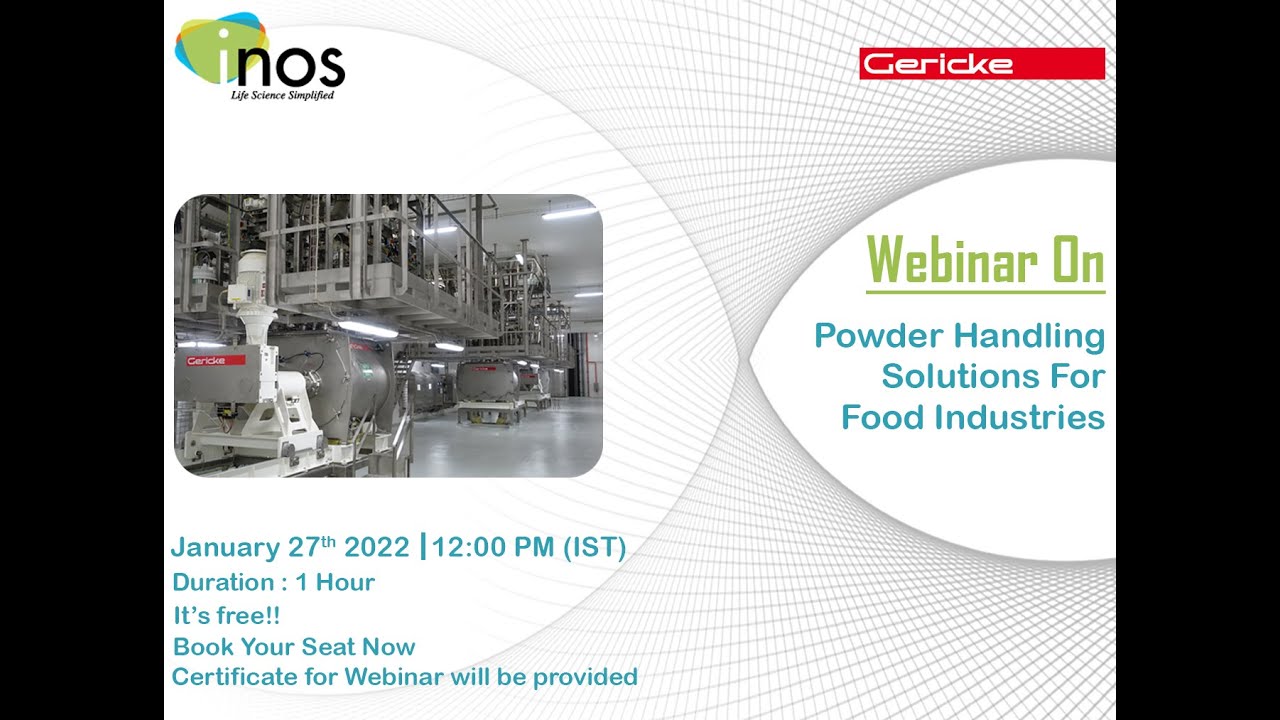 Webinar on Powder Handling Solutions For Food Industries