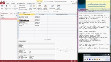 MS Access - SQL - Create Table statement