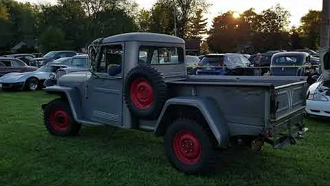1954 Willys Pickup truck leaving the cruise in