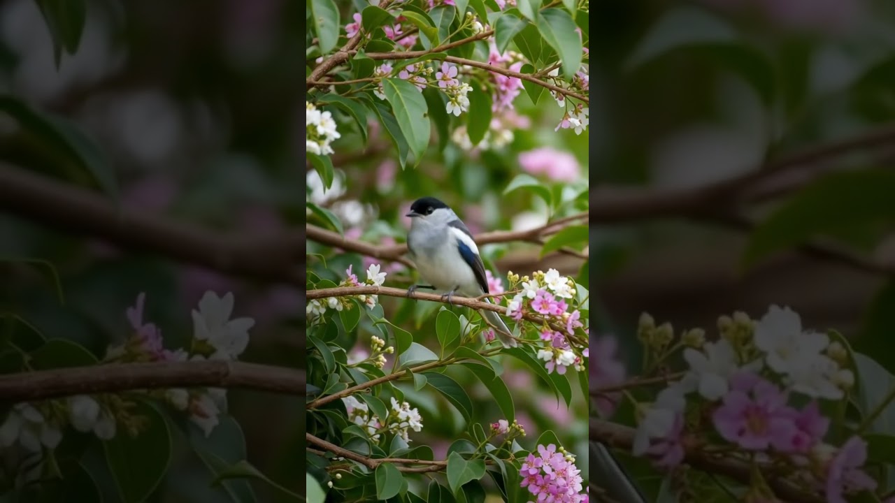 a beautiful black-headed gray bird sitting pretty among the branches 