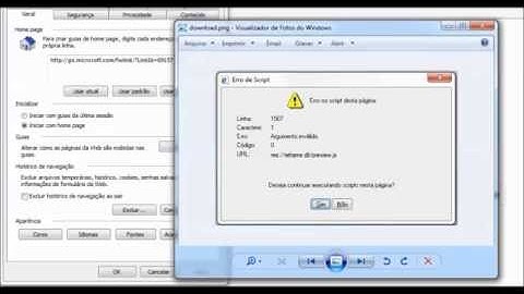 Como resolver erro de script do navegador internet explorer