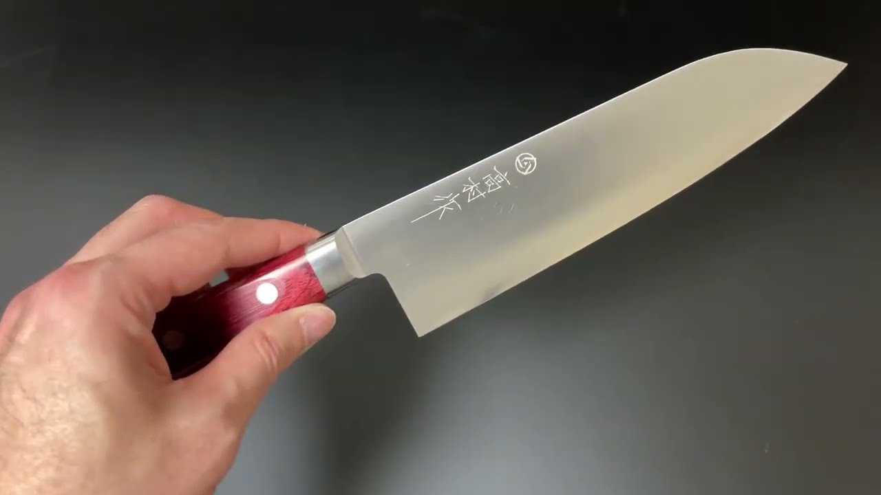 高村刃物 Takamurahamono 三徳包丁 SG2粉末ハイス鋼 赤洋柄 – ナイフ