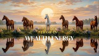 Animated Seven Horses at Sunrise Lake | Prosperity &amp; Harmony Frame TV Art [4K UHD]