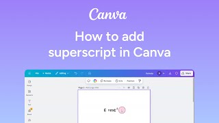 How to add superscript in Canva