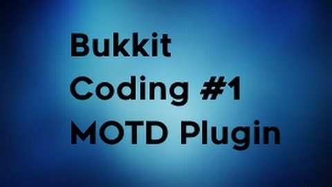 Minecraft Plugin Coding #1 [MOTD]
