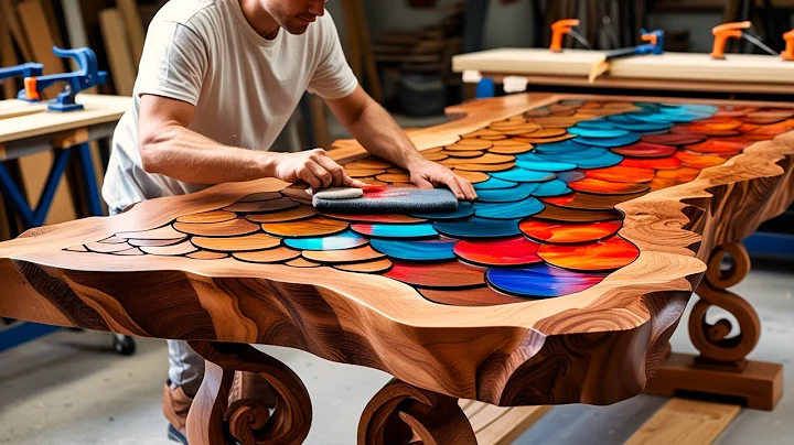 Creating a Masterpiece: A Unique Table Inspired by Fish Scales & Geometric 3D Wood Mosaic Art