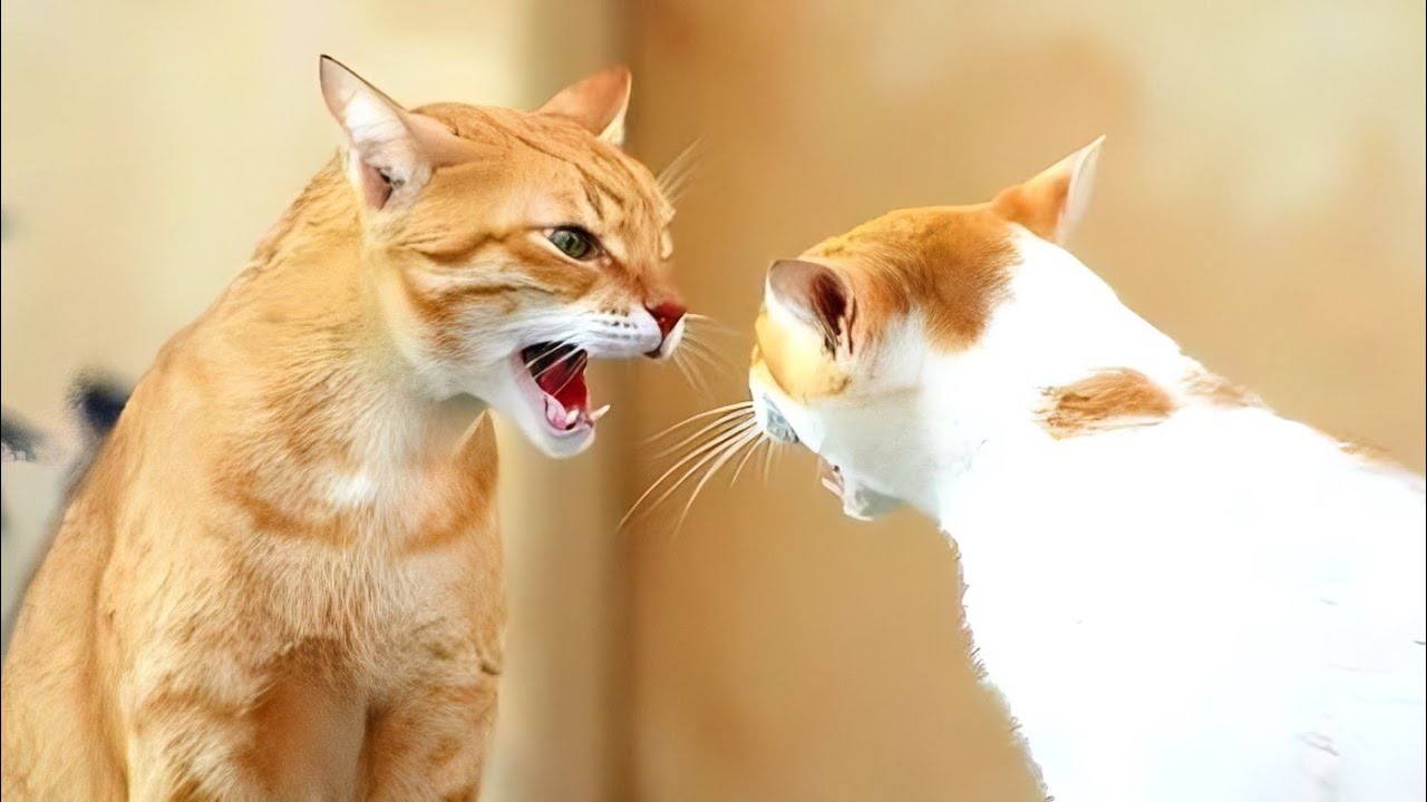 Коты разговаривают друг с другом мем হাহাহা বিড়ালের মা*রামারি দেখুন What a cat playing Cat Cartoon New Cartoon Animat