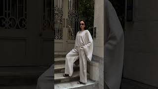 Tencel Kumaş Yarasa Kol Bluz Pileli Palazzo Pantolon Takımnm-0331Sipariş İçin Trendyol