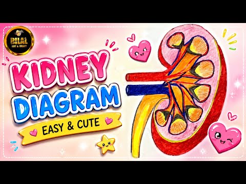 🩺 Kidney Diagram Drawing Easy Step by Step | Science Project Drawing for Students