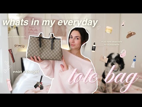 WHAT'S IN MY BAG 🌸🎀🥥 gucci emblem, ft. okify, budget friendly, school/work thumbnail