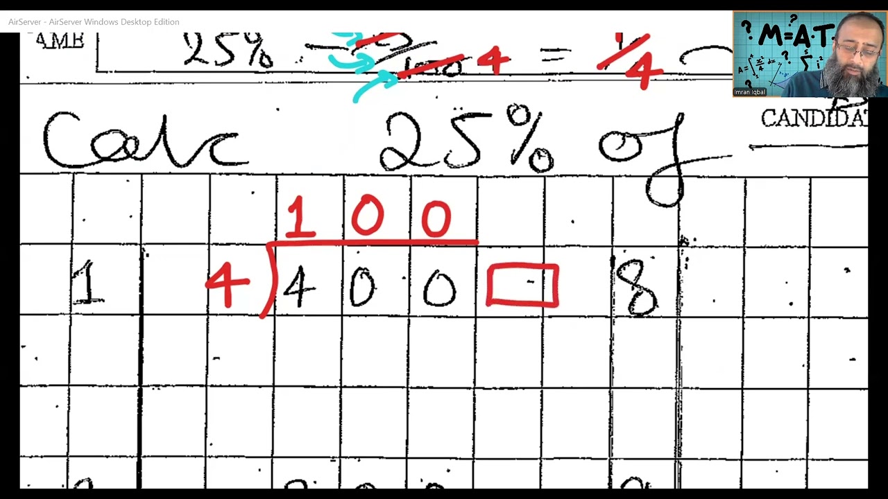 I can calculate 25 percent !