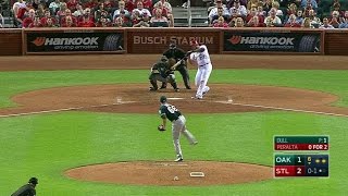 OAK@STL: Peralta brings home a run on a sac fly