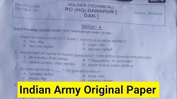 Army Technical Questions Paper Danapur | soldier technical question paper (HQ) Danapur