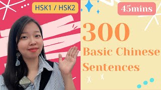 : 45 mins  HSK1/HSK2300 Basic Chinese Sentences For Beginners 300 | EN & ES Subtitles| pinyin