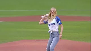 MLB Models Throwing First Pitches Compilation
