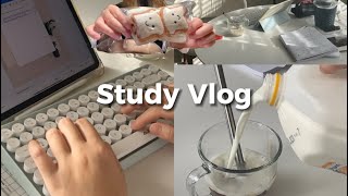 High-School study vlog📖boba🧋unboxing📦 writing notes | psychology| history✨food🍫