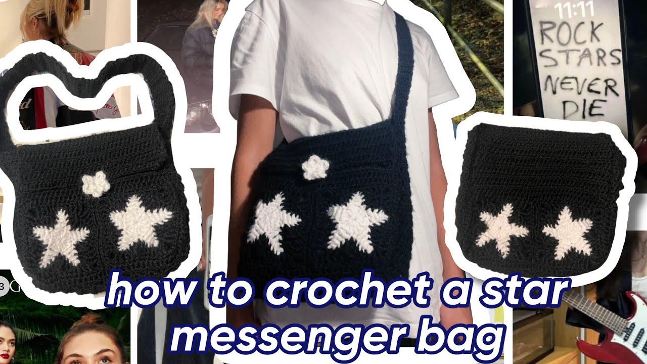 Messenger star crochet bag tutorial ☆ 🌟💗💐 - YouTube