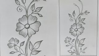 photo Flower Drawing Easy Border Designs beautiful flower border designs step by